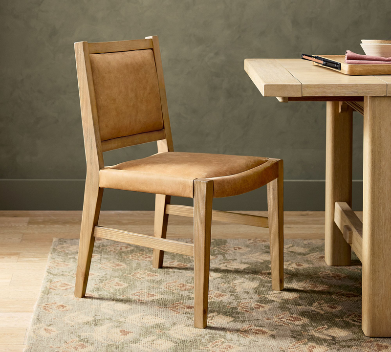 GDC Mid-century Antique Solid Oak Wood Armless Dining Armchair