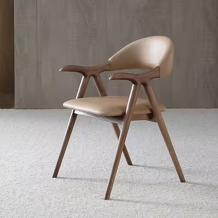 GDC Modern Nordic Dining Chairs Solid Wood and Polyurethane