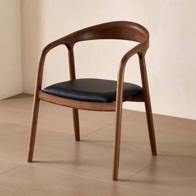 GDC Modern Walnut Color Wooden Chair Wholesale Solid Wood