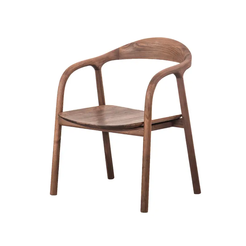 GDC Modern Walnut Colour Wood Ash Armrest Dining Room