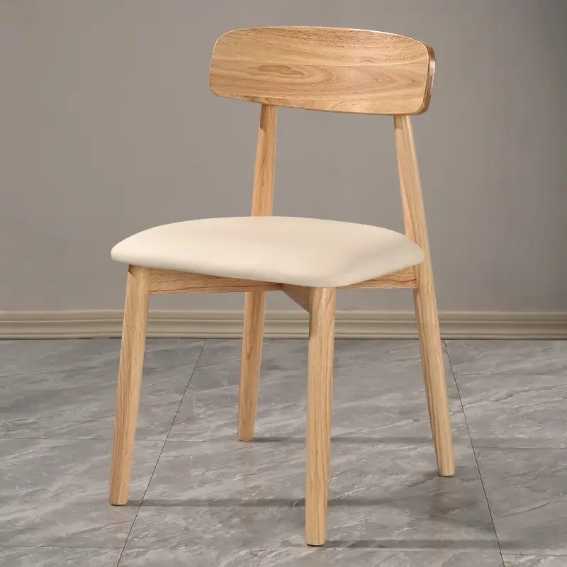 GDC Oak Leather Wood Furniture Home Solid Wood Upholstered