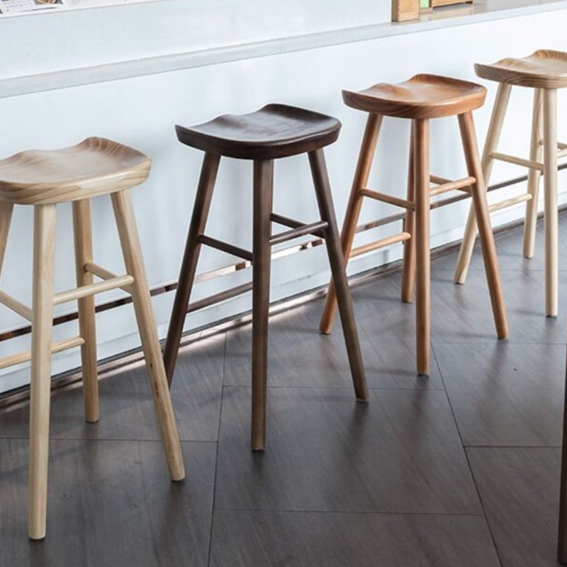 GDC Modern Solid Wood Frame Stools for Dining Living