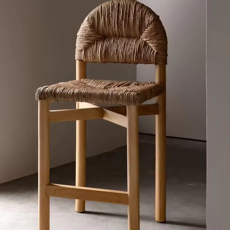 GDC High Quality Retro Woven Rattan Chair Simple Restaurant