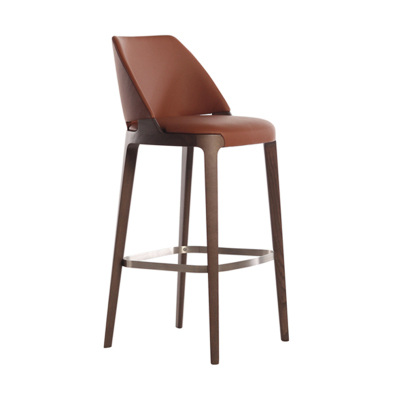 GDC Modern Nordic Luxury Solid Wood Bar Stool Orange