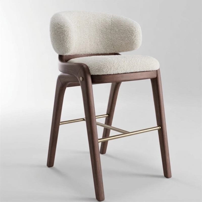 GDC Nordic Luxury Bar Kitchen Counter Chairs Solid Wood