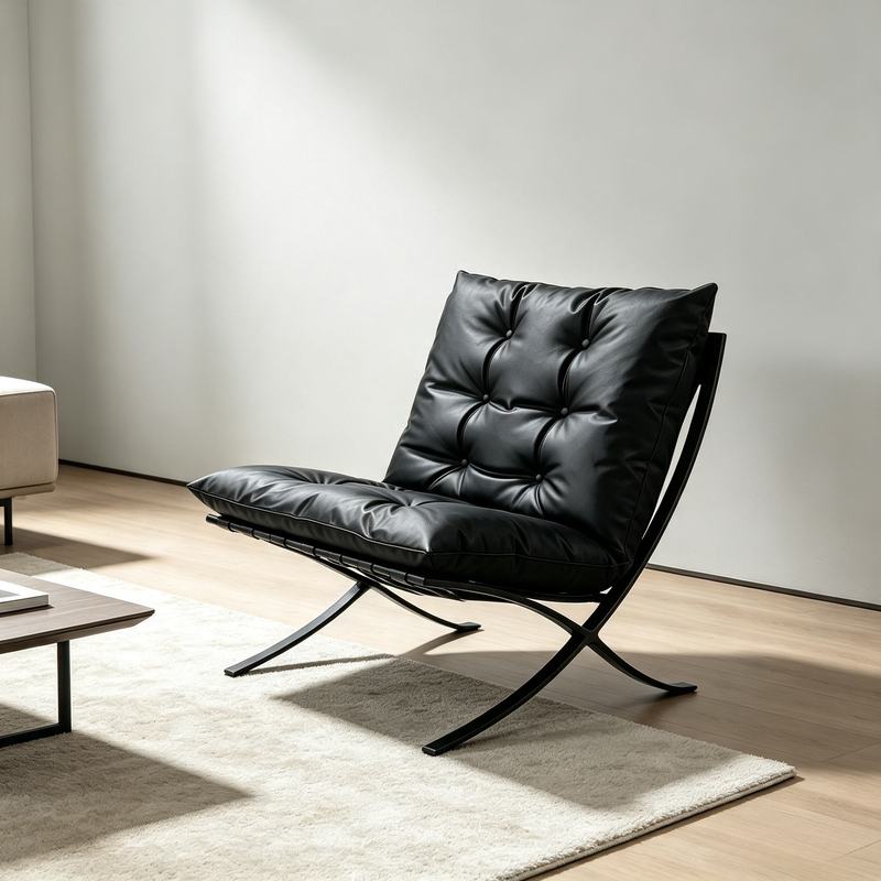GDC Accent Chair Living Room Cushioned Leather Upholstery with