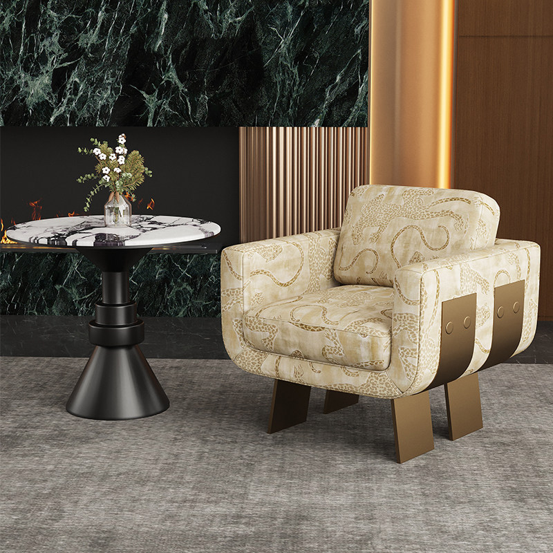 GDC American Modern Metal Single Armchair Lazy Sofa Chair