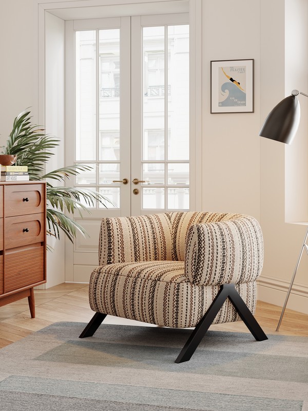 GDC Antique Velvet Single Sofa Super Comfortable Traditional Light
