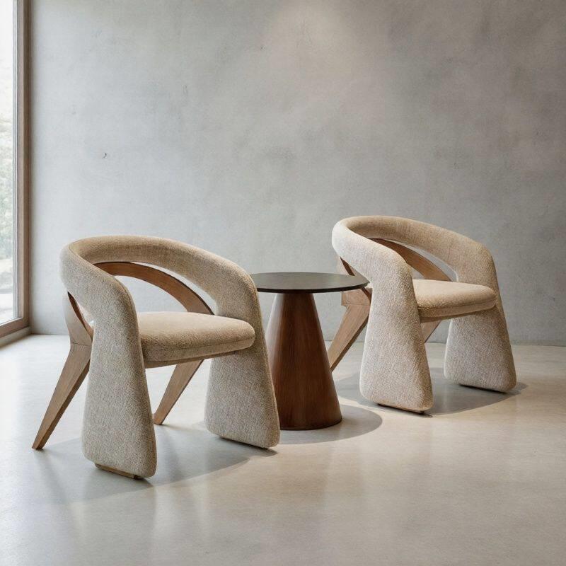 GDC Italian Luxury Solid Wood Reception Table Chair Set