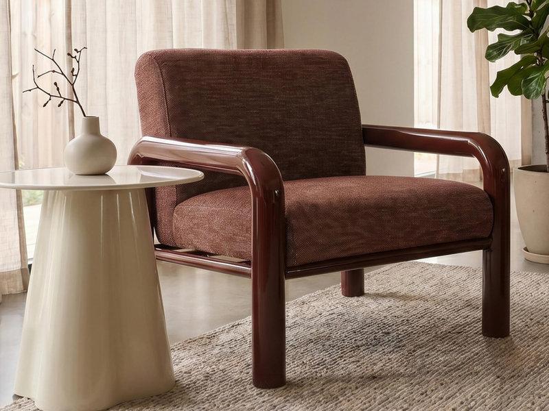 GDC Modern Comfortable Soft Fabric Chair Wooden Solid Wood