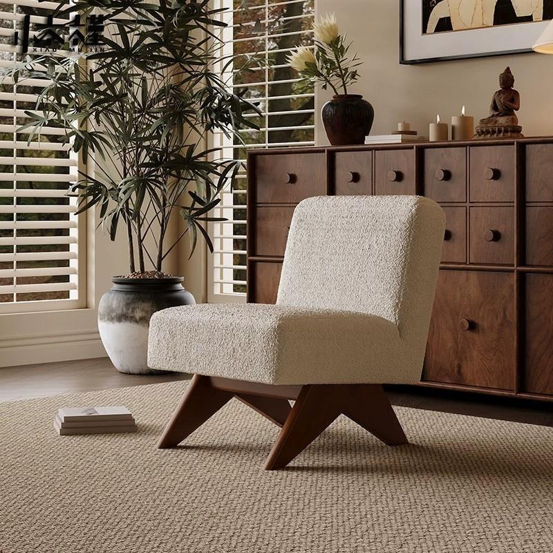 GDC Modern Durable Leisure Armless Velvet/Fabric/Leather Lounge Chair for