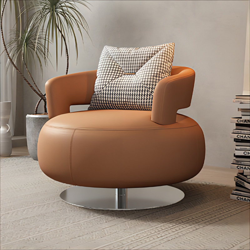 GDC Modern Lazy Lounge Sofa, Luxurious Metal Single Sofa