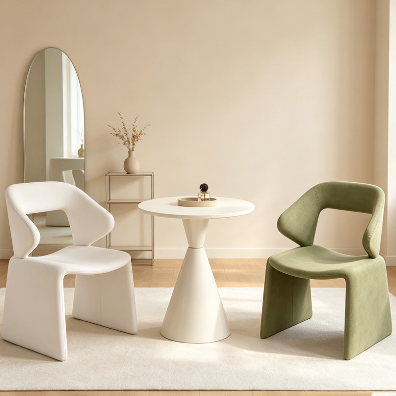 GDC Modern Light Luxury Coffee Chairs with Wooden Frames,