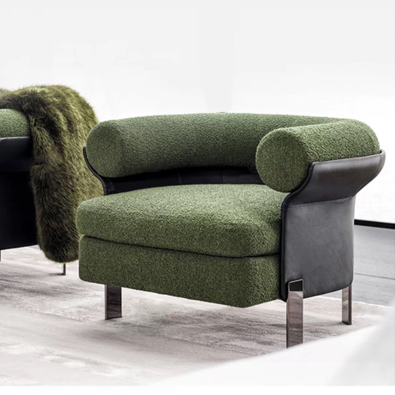 GDC Modern Luxury Velvet Leisure Chair Stainless Steel Legs