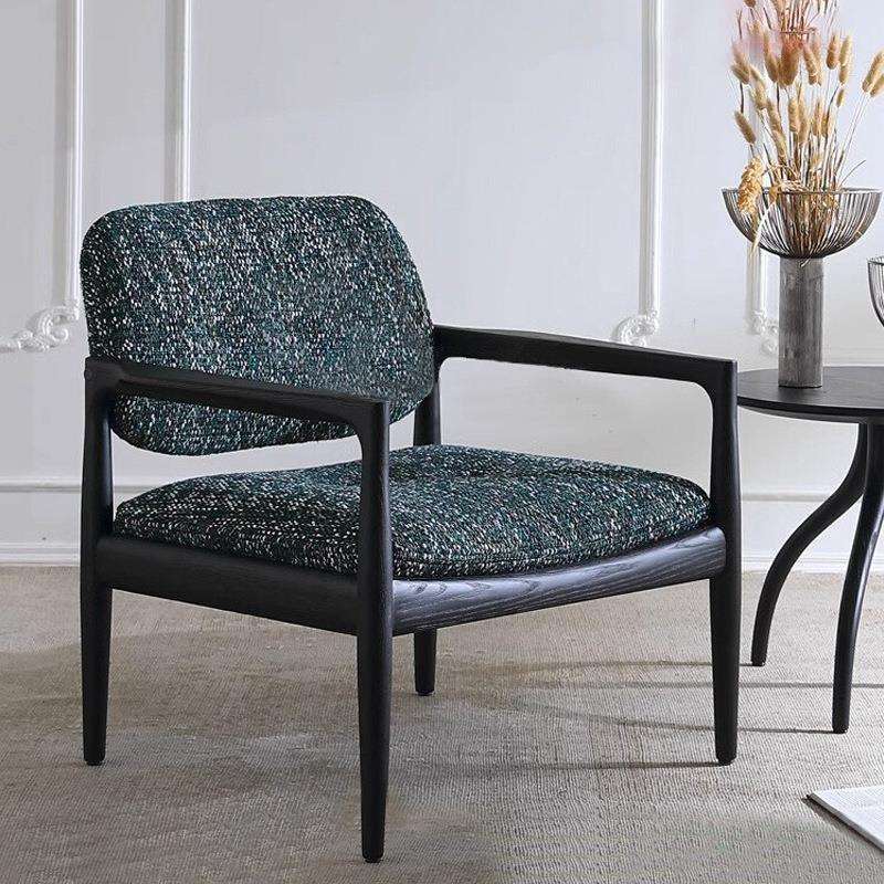 GDC Modern Nordic-style Wooden Armchair with a Backrest, a