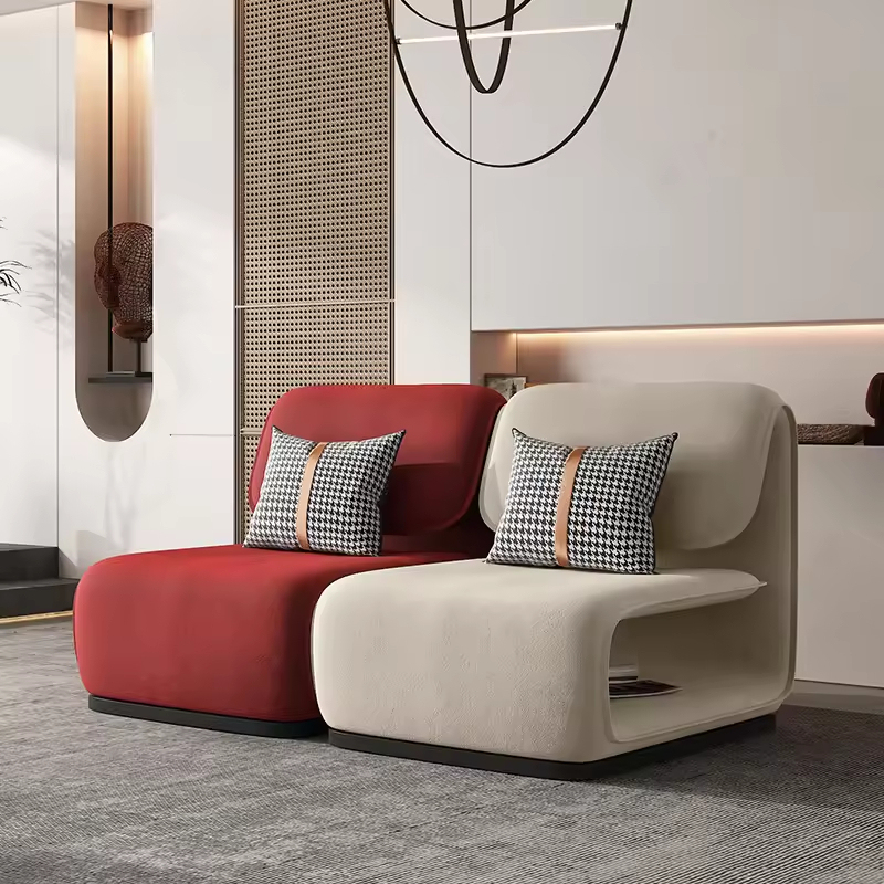 GDC Nordic Single Lounge Sofa Chair, Modern Style, Fabric