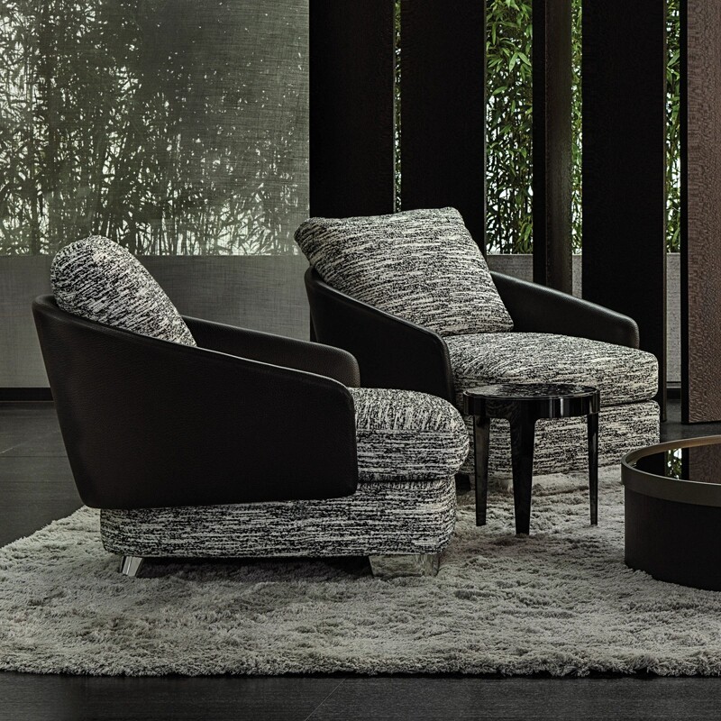 GDC Nordic Single Sofa Chair Italian Fabric Leather Art