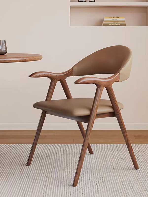 GDC Nordic Solid Wood Armchair, Suitable for Home Dining,