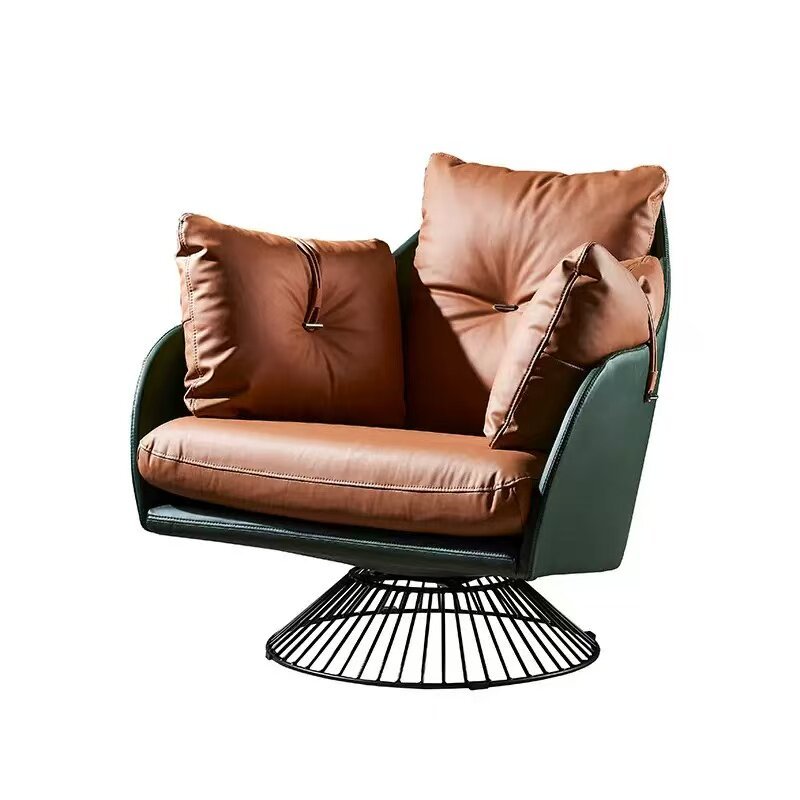 GDC Single Modern Luxury Leather Outdoor Sofa Chair, Suitable