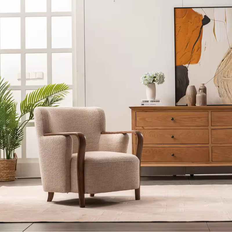 GDC Single-seat set armchair. Modern European solid wood material