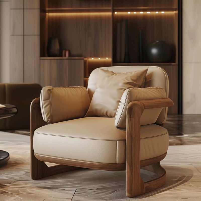 GDC Solid Wood Sofa Chairs, in a Modern Style,