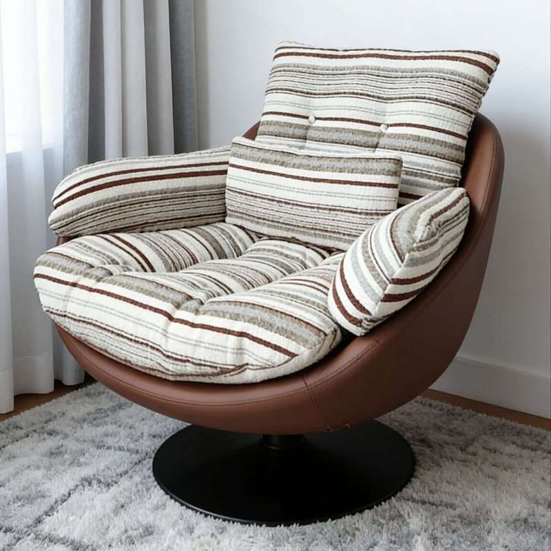 GDC Vintage Style Metal Swivel Sofa Chair with Armrests