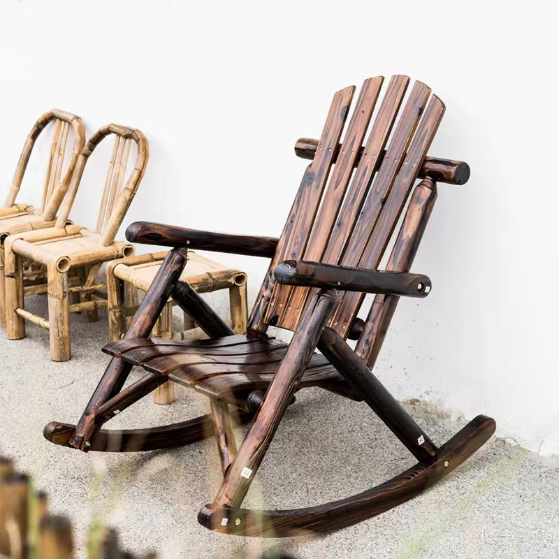 GDC Wooden Leisure Rocking Chair, with Carbonized Surface Treatment,