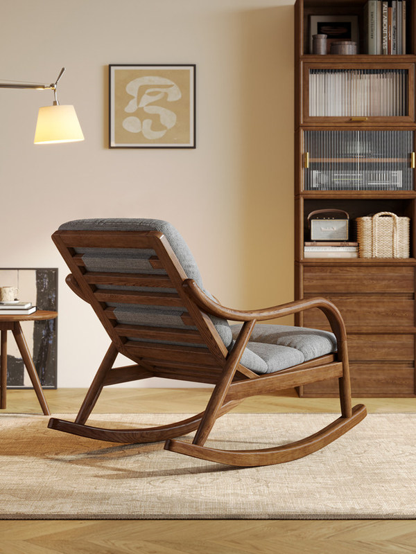 GDC Wooden Sofa Rocking Solid Wood Log Lazy Chair