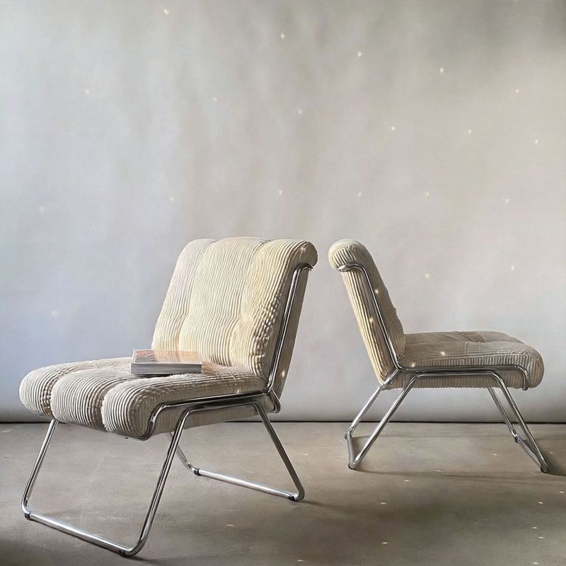 GDC Woolen Cord Single-person Sofa, Minimalist Armless Lounge Chair,
