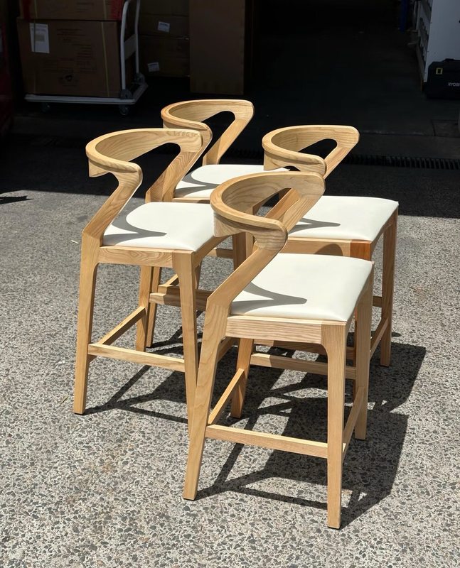 GDC Solid Wood Modern Simple Back Elegant Stool Kitchen