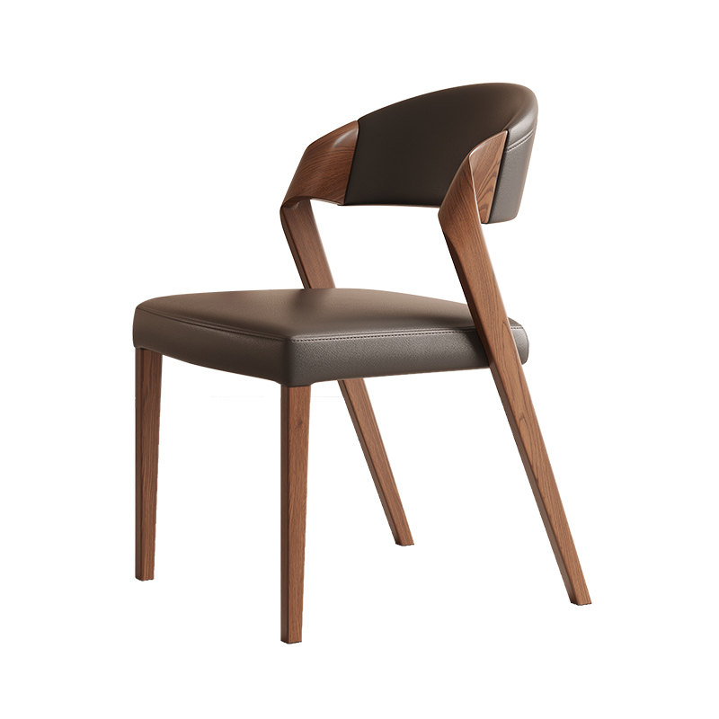 GDC Antique Solid Wood Dining Chair Modern Leather Upholstered