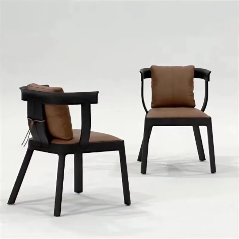 GDC French Retro Solid Wood Dining Chair Italian Mid-century