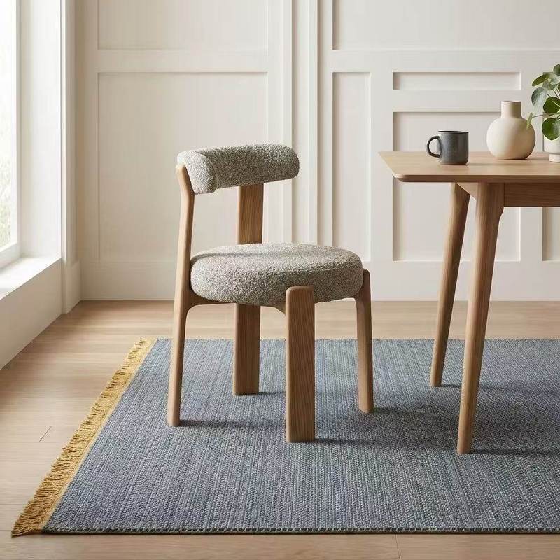 GDC Italian Minimalist Modern Solid Wood Legs Fabric Backrest