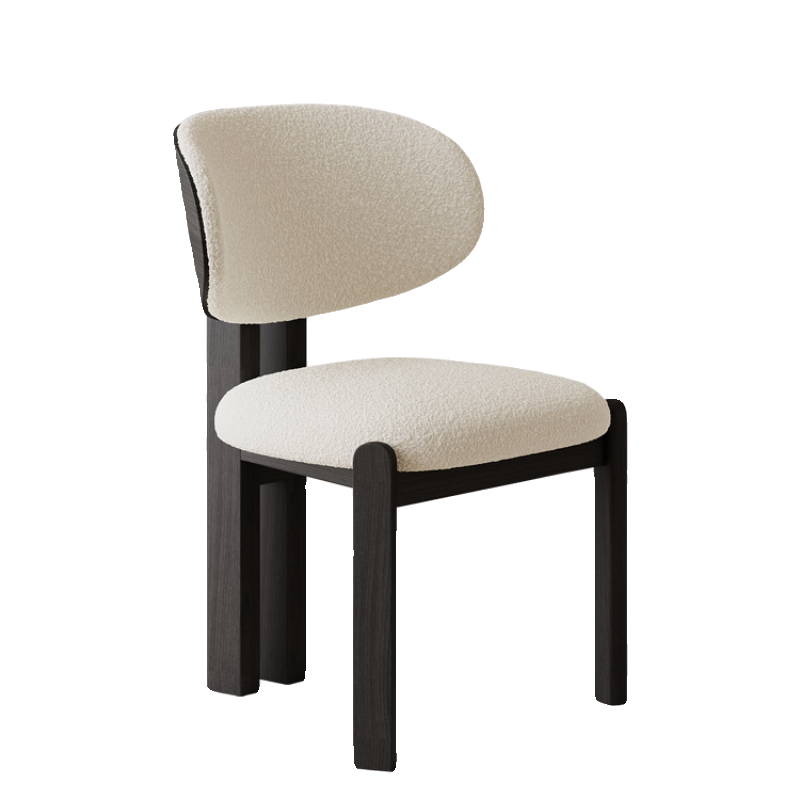 GDC Lamb Wool Style Modern Dining Chair Soft Decoration