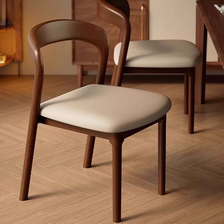 GDC Luxury Walnut Solid Wood Simulation Leather Modern Nordic