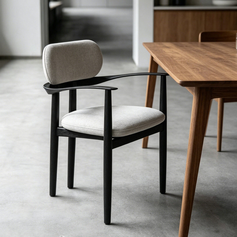 GDC Modern Design Black Solid Wood Fabric Dining Room