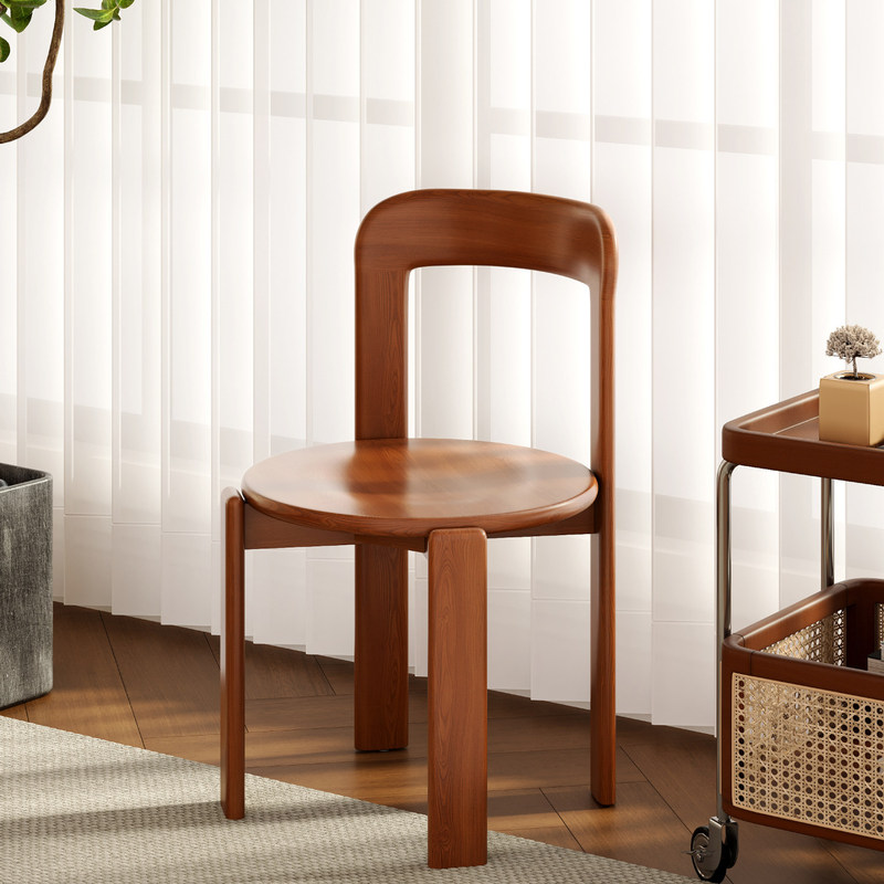 GDC Modern Designer Solid Wood Dining Chair with Cream-Style
