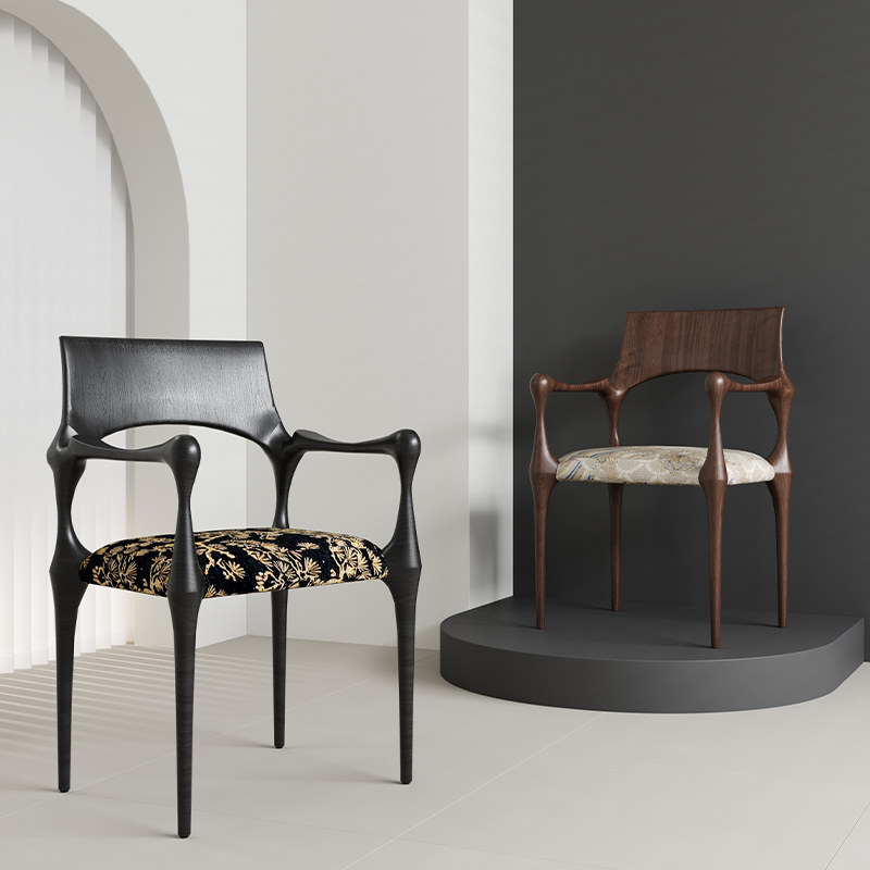 GDC Modern Fabric ASH Wooden Dining Chair with Upholstered