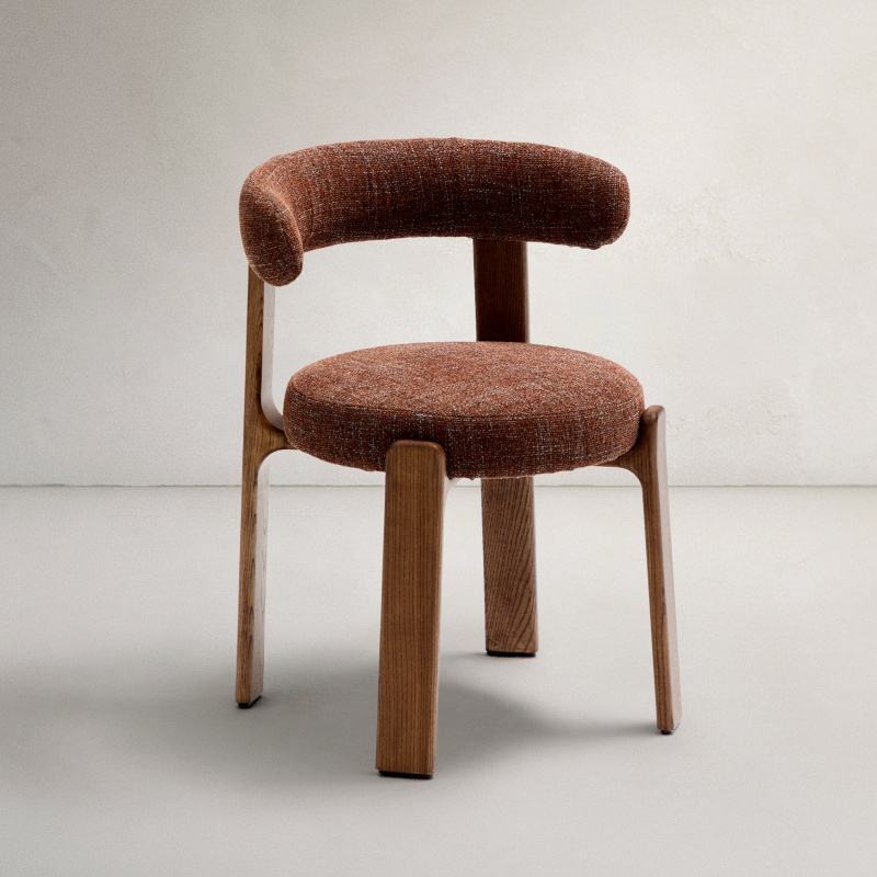 GDC Modern Factory Ash Wood Upholstered Dining Chair Modern