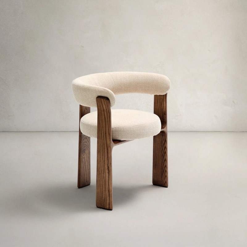 GDC Modern Furniture Comfortable Backrest Wooden Upholstered Chair Solid