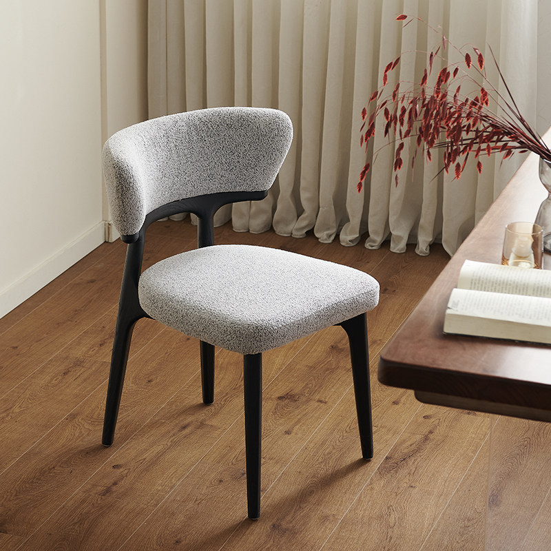 GDC Modern Linen Seat Cushion Wood Dining Chair Versatile