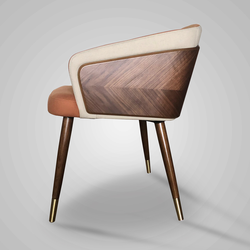GDC Modern Minimalist Style Solid Wood Frame Comfortable Leather