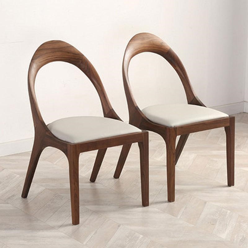 GDC Modern Nordic Solid Wood Dining Chair with Armrest