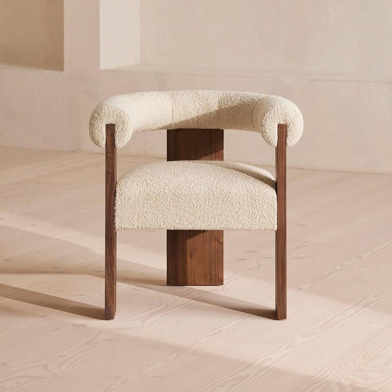GDC Modern Solid Ash Wood Dining Chair Curved Backrest