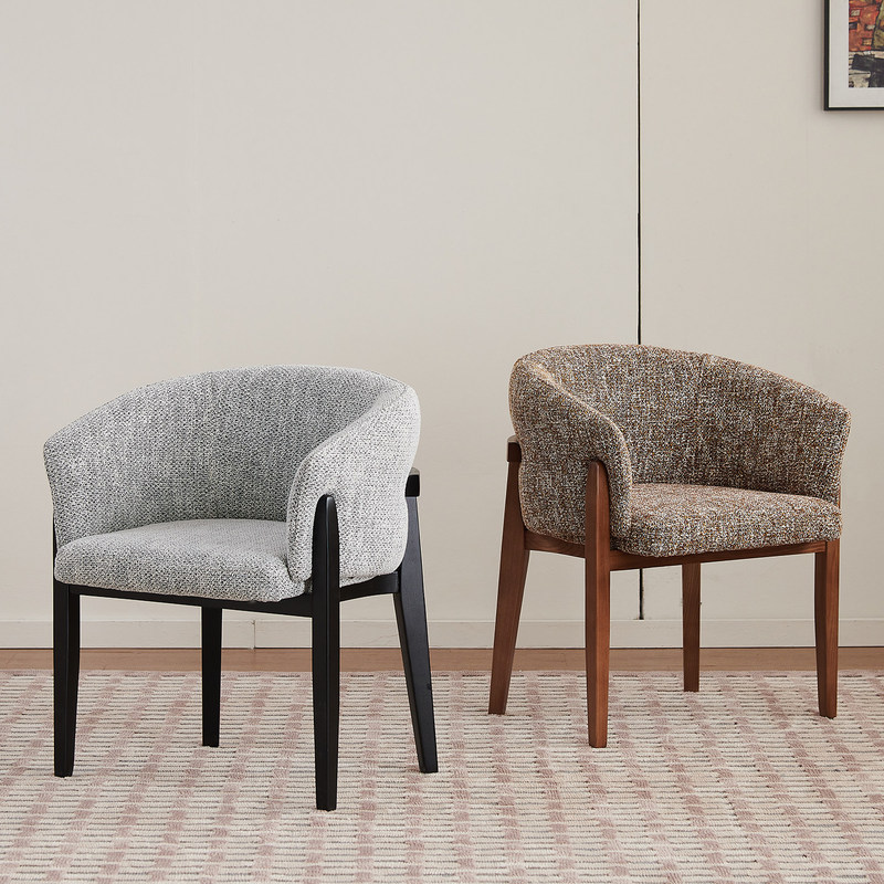 GDC Modern Solid Wood Dining Chair Upholstered Fabric Seat