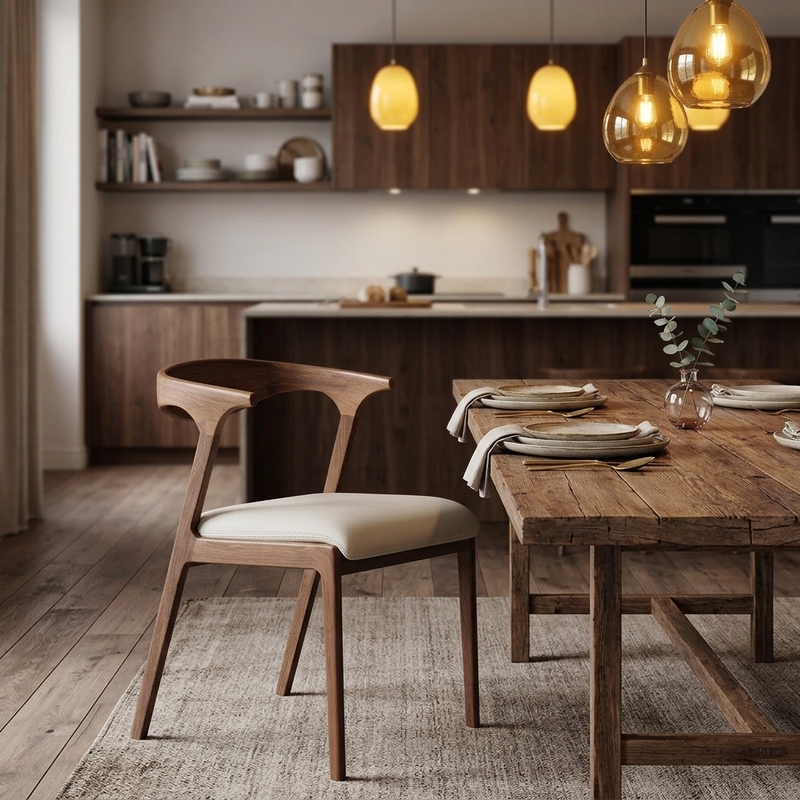 GDC Modern Solid Wood Dining Chairs for Home Use