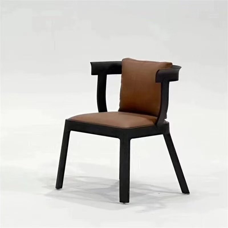 GDC New Chinese Style Luxury Leather Ash Wood Chair