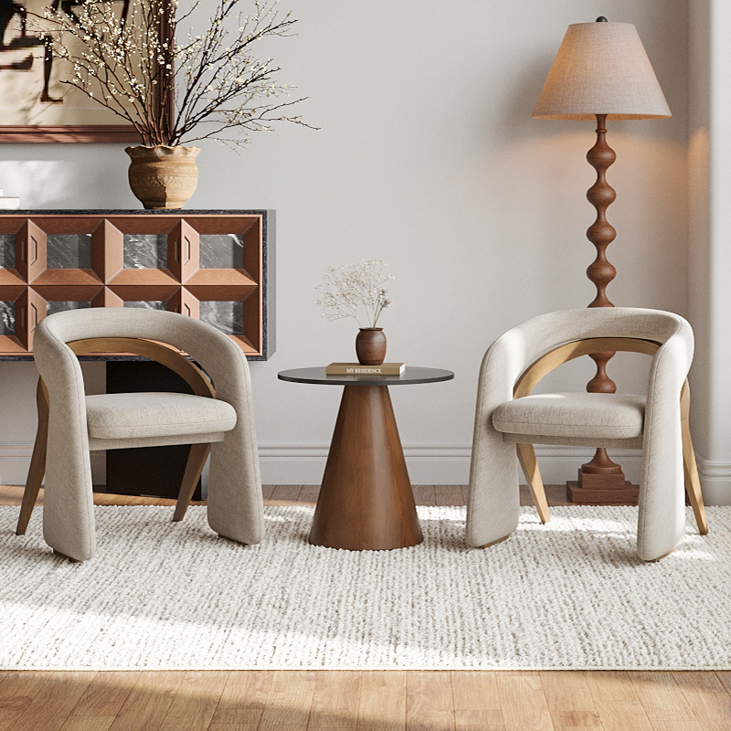 GDC New Italian Style Fabric Living Room Chair Nordic