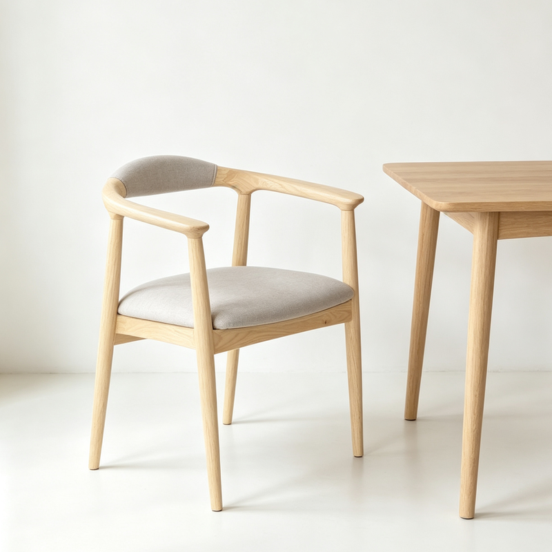 GDC New Solid Ash Wood Traditional Premium Dining Arm