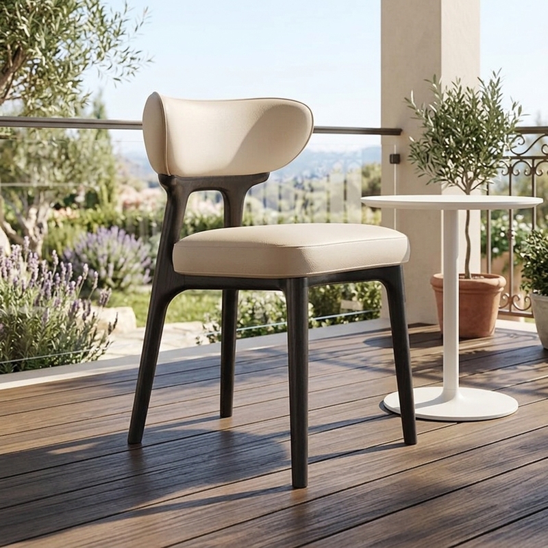 GDC Nordic Italian Solid Wood Dining Chair Cream Style